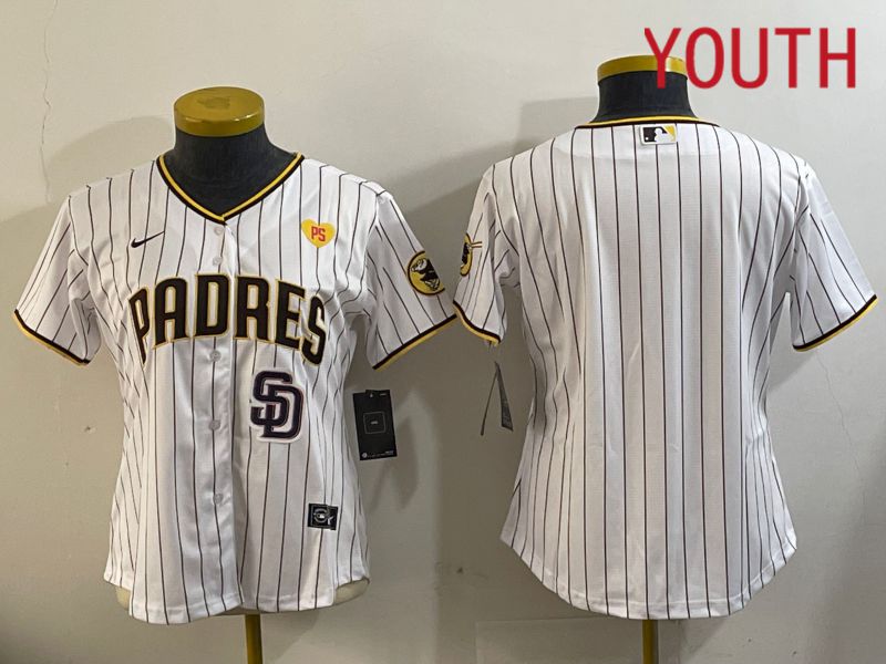 Youth San Diego Padres Blank White Stripe Game 2024 Nike MLB Jersey style 1120->youth mlb jersey->Youth Jersey